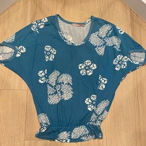 Juicy Couture Teal Floral Blouse